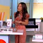 Gretta Monahan’s red floral puff sleeve top on The View