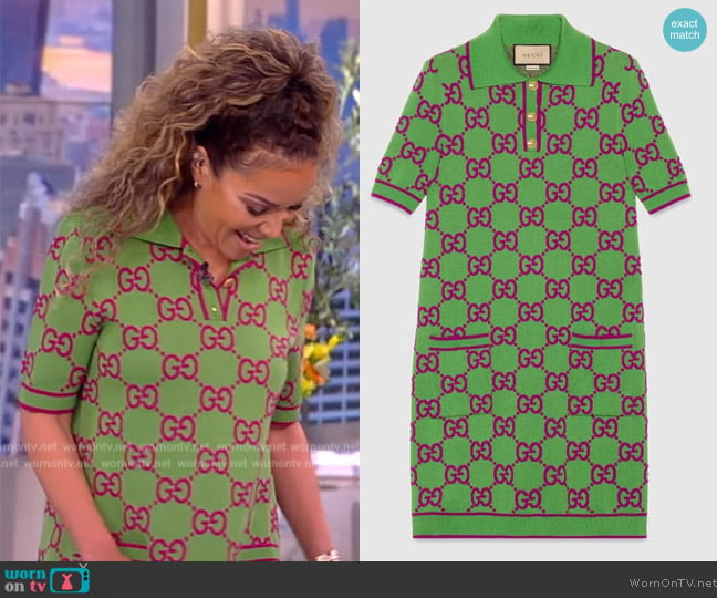 Gucci GG Cotton and Silk Blend Polo Dress worn by Sunny Hostin on The View