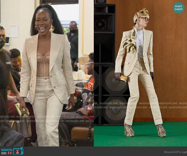 Gucci Jumbo GG Jacket worn by Sanya Richards-Ross on The Real Housewives of Atlanta