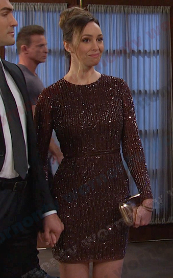 Gwen's sequin long sleeve mini dress on Days of our Lives