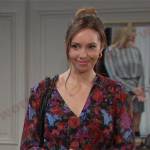 Gwen’s floral print wrap dress on Days of our Lives