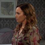 Gwen’s green floral blouse on Days of our Lives