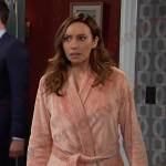 Gwen’s pink fleece robe on Days of our Lives