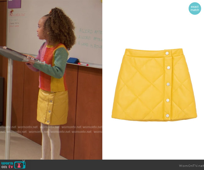 Habitual Kids Quilted A-Line Miniskirt worn by Alice Baxter (Mykal-Michelle Harris) on Ravens Home