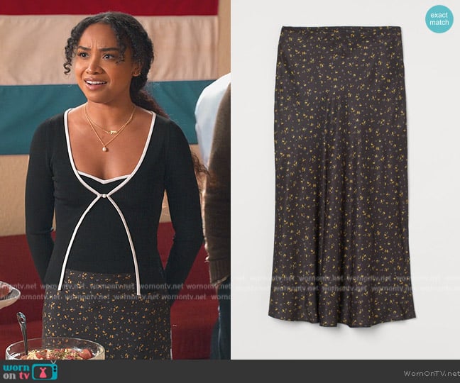 H&M Floral Skirt worn by Genneya Walton (Genneya Walton) on Never Have I Ever