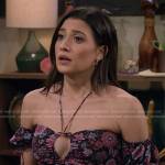 Hannah’s floral keyhole halter dress on How I Met Your Father