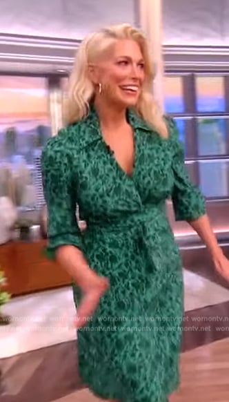 Hannah Waddingham’s green floral print dress on The View