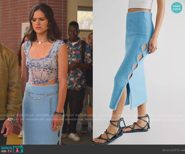 Free People Gemini Midi Skirt worn by Victoria Moroles (Victoria Moroles) on Never Have I Ever