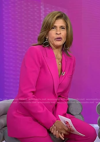 Hoda’s fuchsia blazer and pants on Today