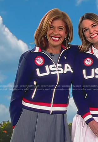 Hoda’s navy Team USA track jacket on Today