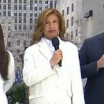 Hoda’s pink raw hem flare jeans on Today