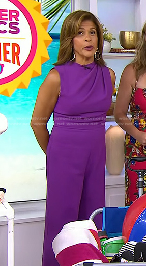 Hoda’s purple sleeveless jumpsuit on Today