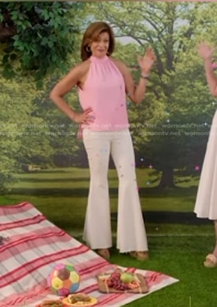 Hoda’s whtie flare pants on Today