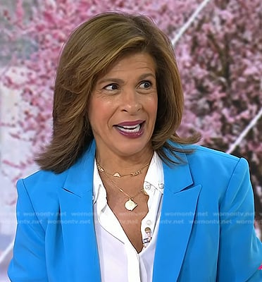 Hoda’s white shirt with pearl buttons on Today