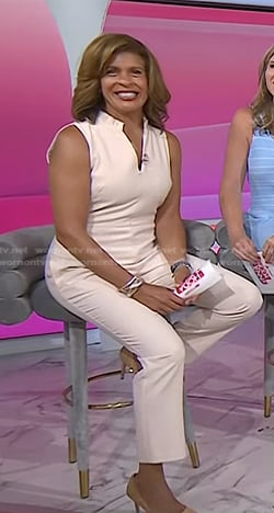 Hoda's white sleeveless jumpsuit on Today