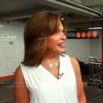 Hoda’s white sleeveless v-neck top on Today