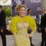 Hofit Golan’s yellow feather shoulder gown on Good Morning America