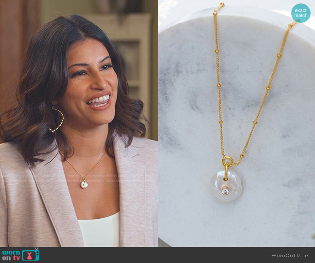 Hyperbole Accessories Paloma Necklace worn by Kamala (Richa Moorjani) on Never Have I Ever