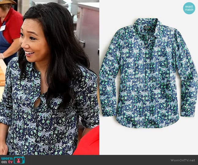 J. Crew Classic-Fit Shirt in Fauna Floral worn by Kathy Park on Today