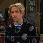 Jake’s black disc print polo shirt on Bunkd