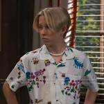 Jake’s white printed camp shirt on Bunkd