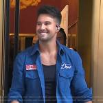 James Maslow’s blue embroidered shirt with patch on Today