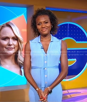 Janai’s blue ribbed dress on Good Morning America