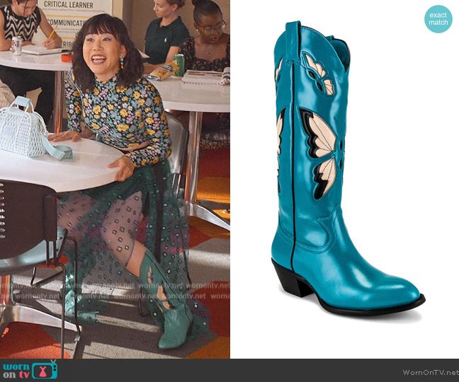 Jeffrey Campbell Fly Away Boots worn by Eleanor Wong (Ramona Young) on Never Have I Ever