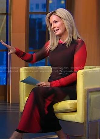 Jennifer's black and red printed mesh dress on Good Morning America