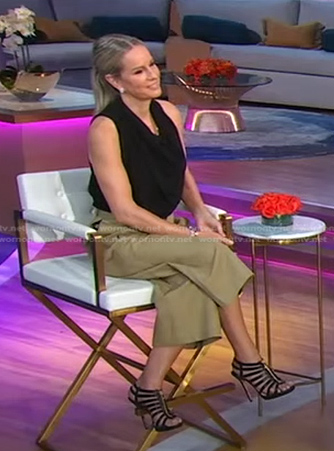 Jennifer’s black cage sandals on Good Morning America