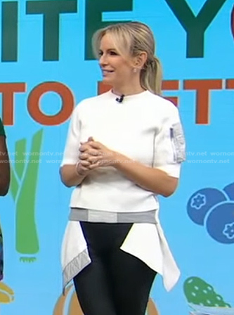 Jennifer's white asymmetric top on Good Morning America