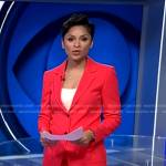 Jericka’s red pant suit on CBS Evening News