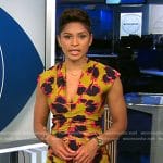Jericka Duncan’s yellow abstract print dress on CBS Evening News