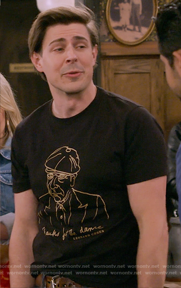 Jesse's Leonard Cohen t-shirt on How I Met Your Father