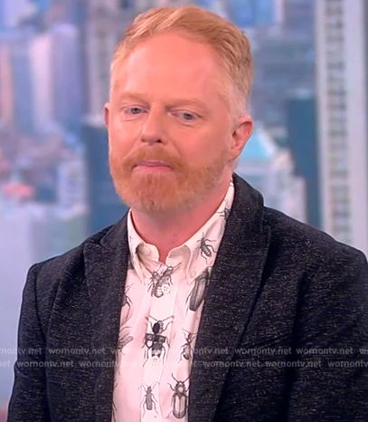 Jesse’s white but print button down shirt on The View