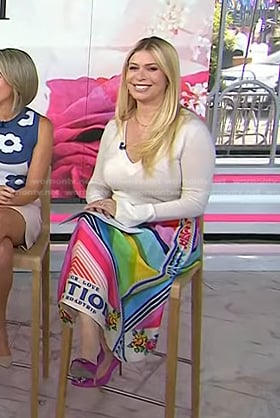 Jill’s multicolor striped skirt and pumps on Today