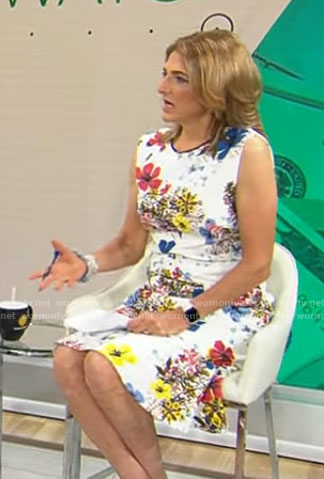Jill Schlesinger's white floral dress on CBS Mornings