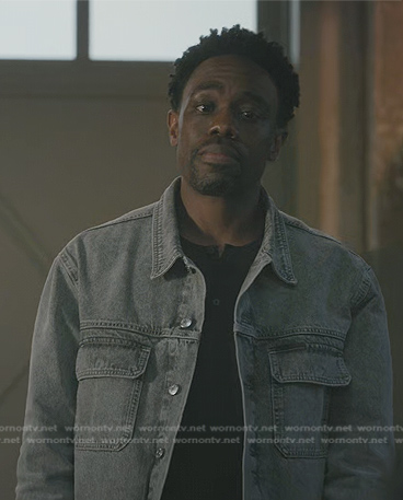 Joe Butler’s grey denim jacket on Manifest