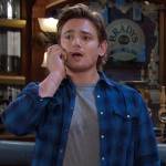 Johnny’s blue plaid button down shirt on Days of our Lives