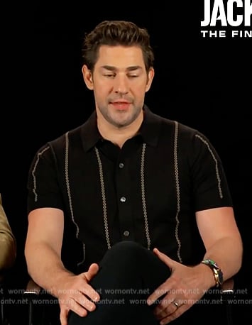 John Krasinski's black stripe shirt on E! News