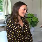 Jordana Brewster’s black polka dot dress on Access Hollywood