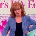 Joy's double breasted denim jacket on The View