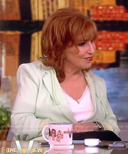 Joy’s mint hooded blazer on The View