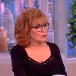 Joy’s black lace-up detail sweater on The View