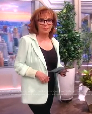 Joy’s mint hooded blazer on The View