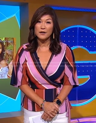 Juju's striped wrap blouse on Good Morning America