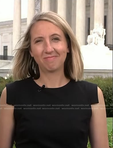 Julia Ainsley’s black cap sleeve dress on NBC News Daily