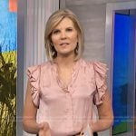 Kate Snow’s pink ruffle sleeve top on NBC News Daily