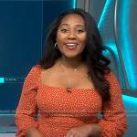 Kay’s orange printed dress on NBC News Daily