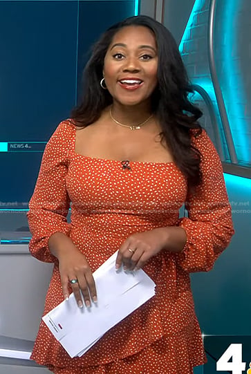 Kay's orange printed dress on NBC News Daily